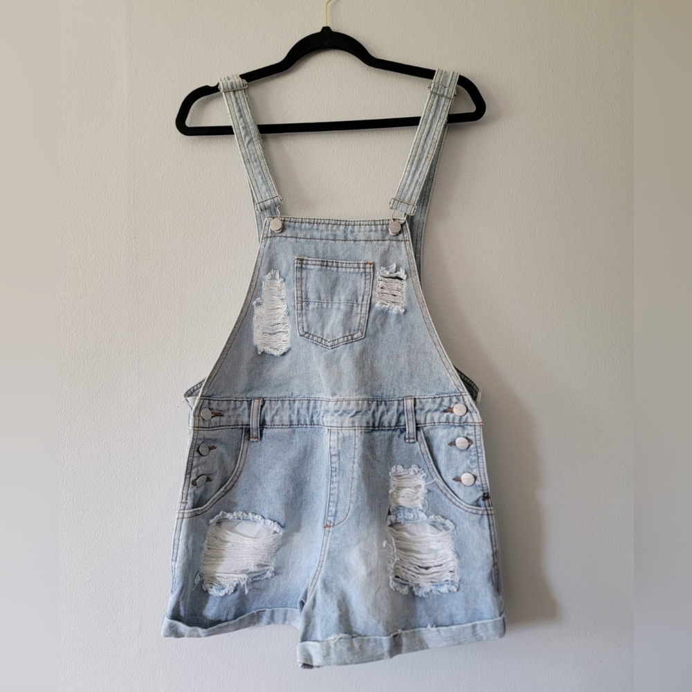 superdown Cotton Light Blue  Denim Overalls